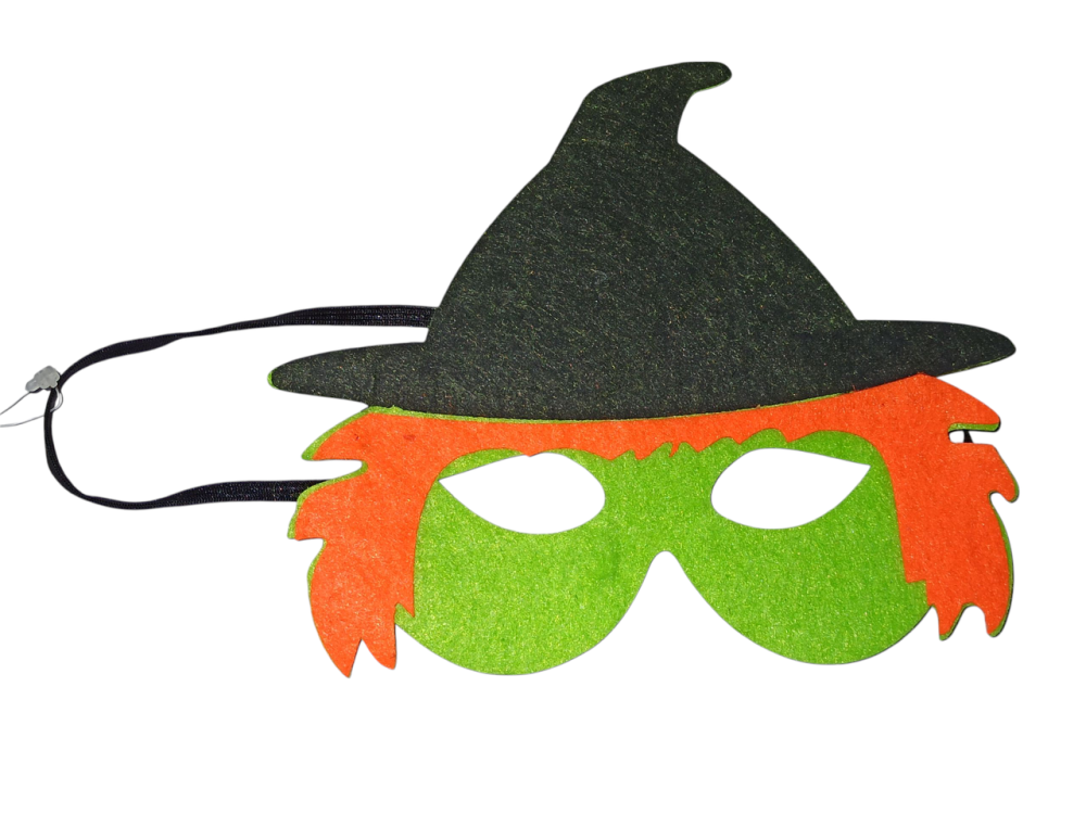 Маска з фетру Відьма для Хелловіна 18х14 см різнокольоровий Київ - фото 3