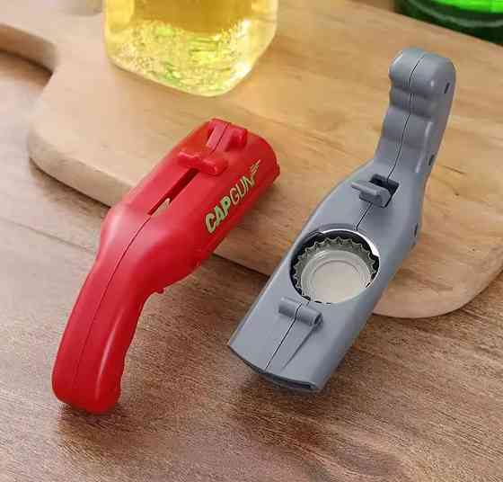 Открывалка игрушка для бутылок у форме пистолета 13 см серый Киев