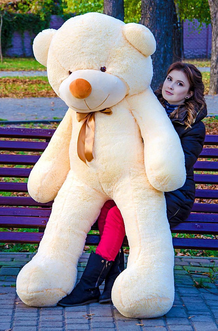 М'яка  іграшка подарунок на 8 березня плюшевий ведмедик,  плюшевий ведмедик Рафаель 200 см Персиковий Тернопіль - фото 7