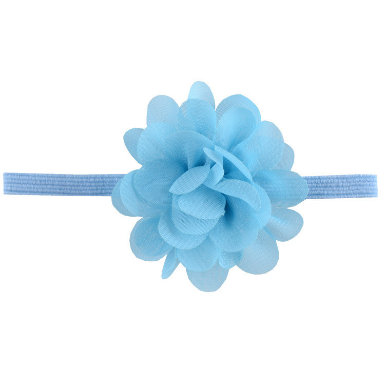 Детская повязка на голову с шифоновым цветком one size голубой Киев - изображение 1