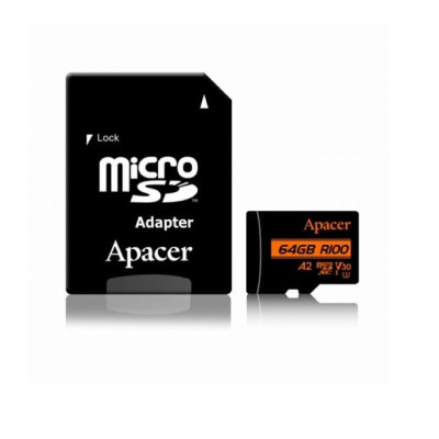 Карта памяти Apacer 64GB microSD class 10 UHS-I U3 (AP64GMCSX10U8-R) Винница - изображение 1