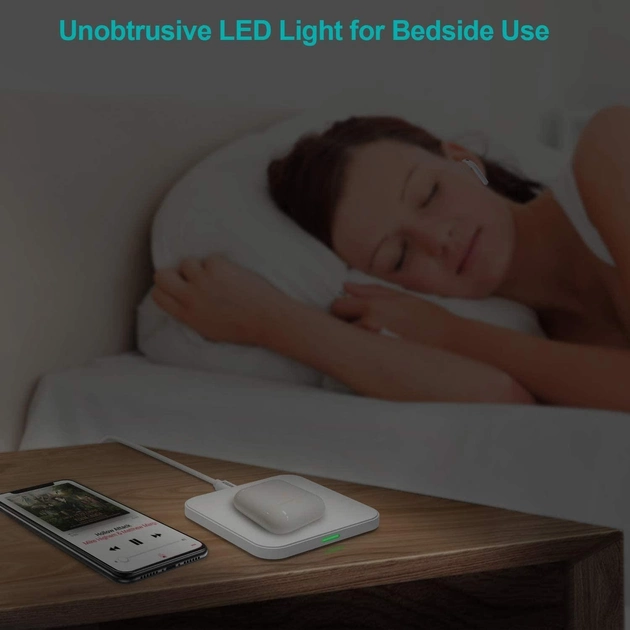 Бездротовий зарядний пристрій Choetech T511-S 10W White: Стильна Qi-зарядка для iPhone та Android Київ - фото 8