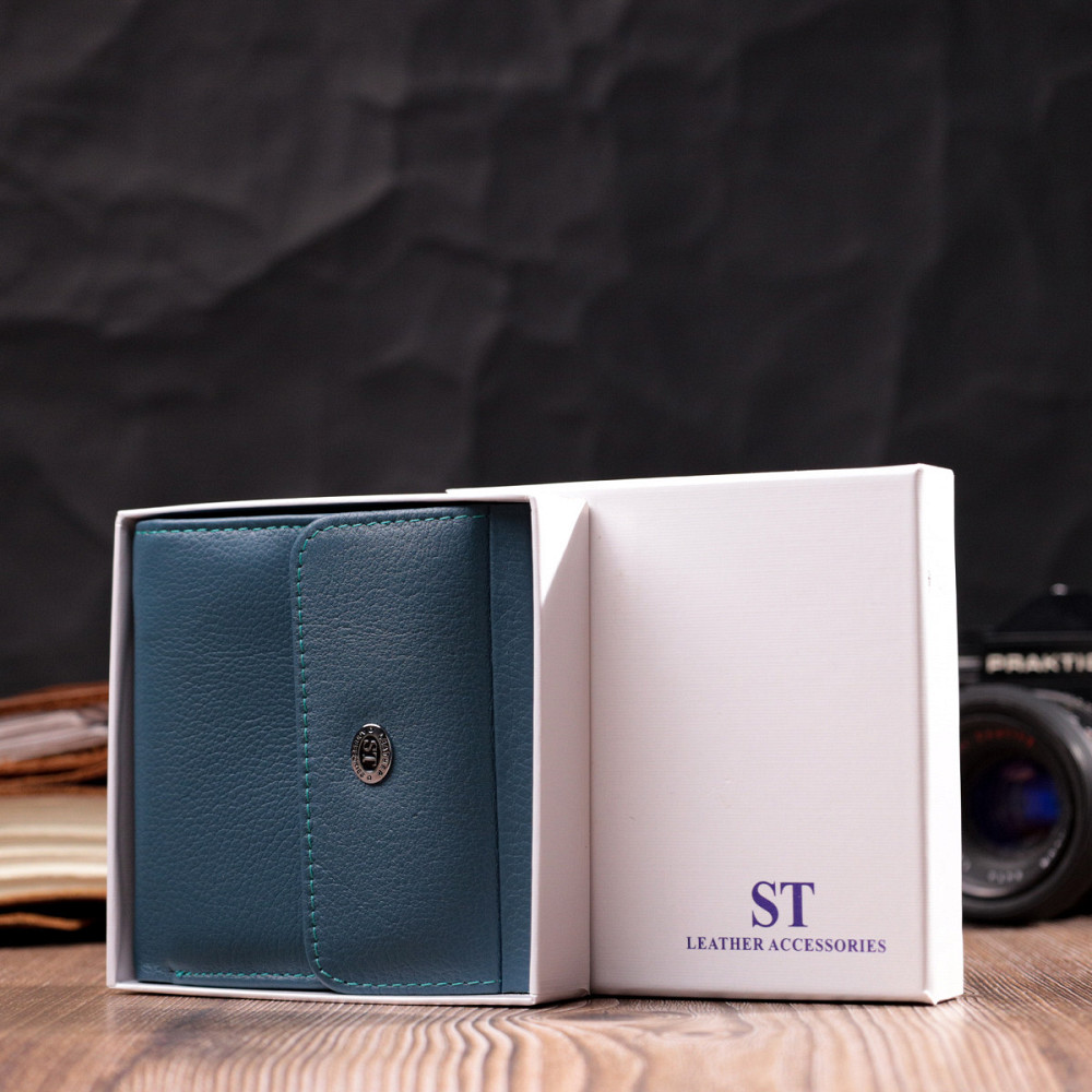 Стильний жіночий гаманець середнього розміру ST Leather 19497 Бірюзовий Київ - фото 10