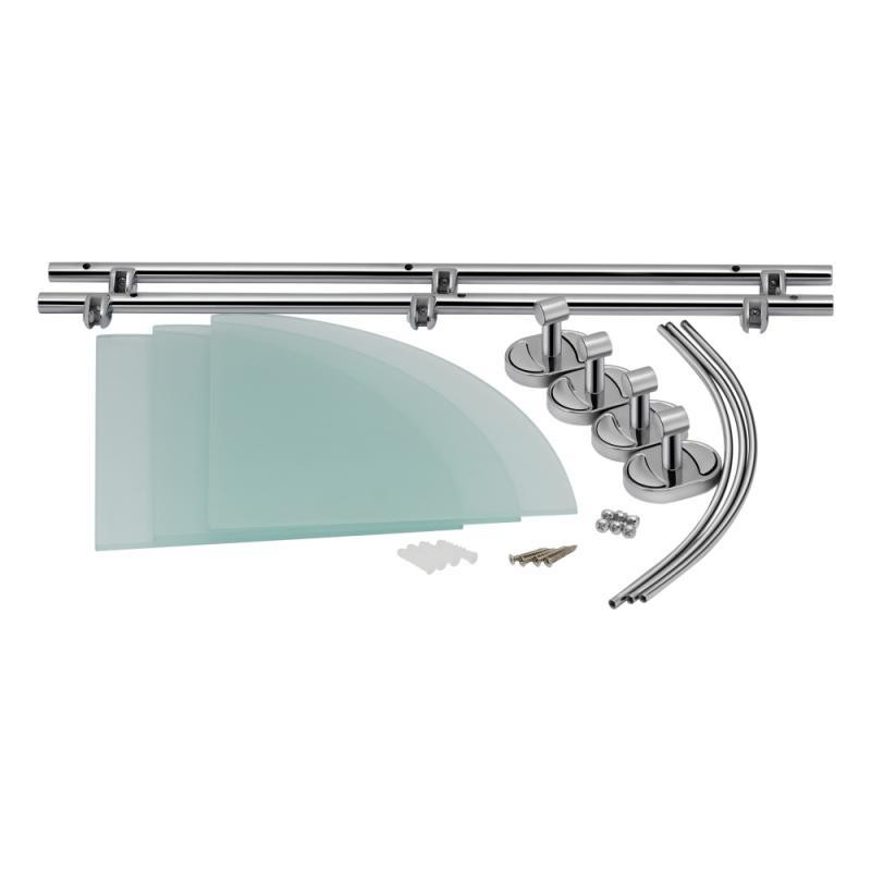 Полиця для ванни кутова скляна 3 ярусна Lidz (CRG) 114.10.03 Київ - фото 4