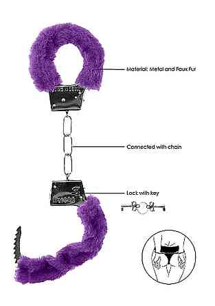 Наручники - Ouch! Beginner's Handcuffs Furry Purple Sex Aura Київ