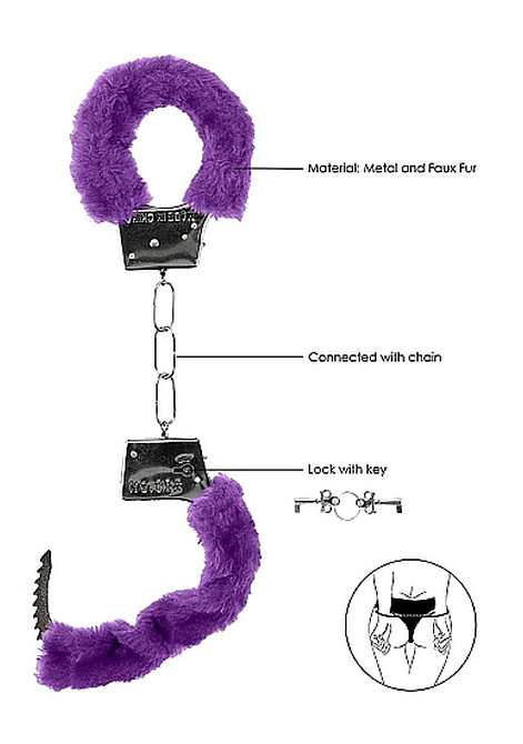 Наручники - Ouch! Beginner's Handcuffs Furry Purple Sex Aura Київ - фото 3