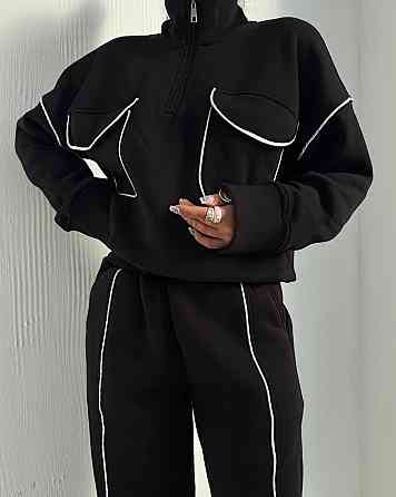 Жіночий теплий костюм двійка з кантом трьохнитка на флісі Одеса