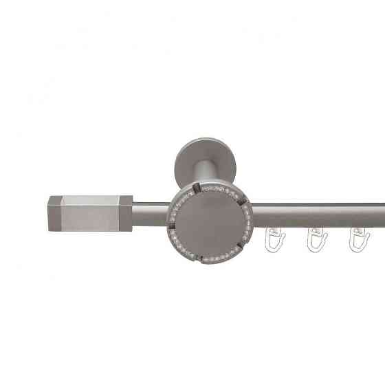 Карниз Orvit Квадро металевий однорядний розета реверс фламо профільна труба  Сатин 19 мм 300 см (00-00015255) Львів