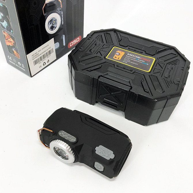 Багатофункціональний армійський ліхтар D50-SMD - індикація заряду, запальничка. ID-727 Колір: чорний Київ - фото 3