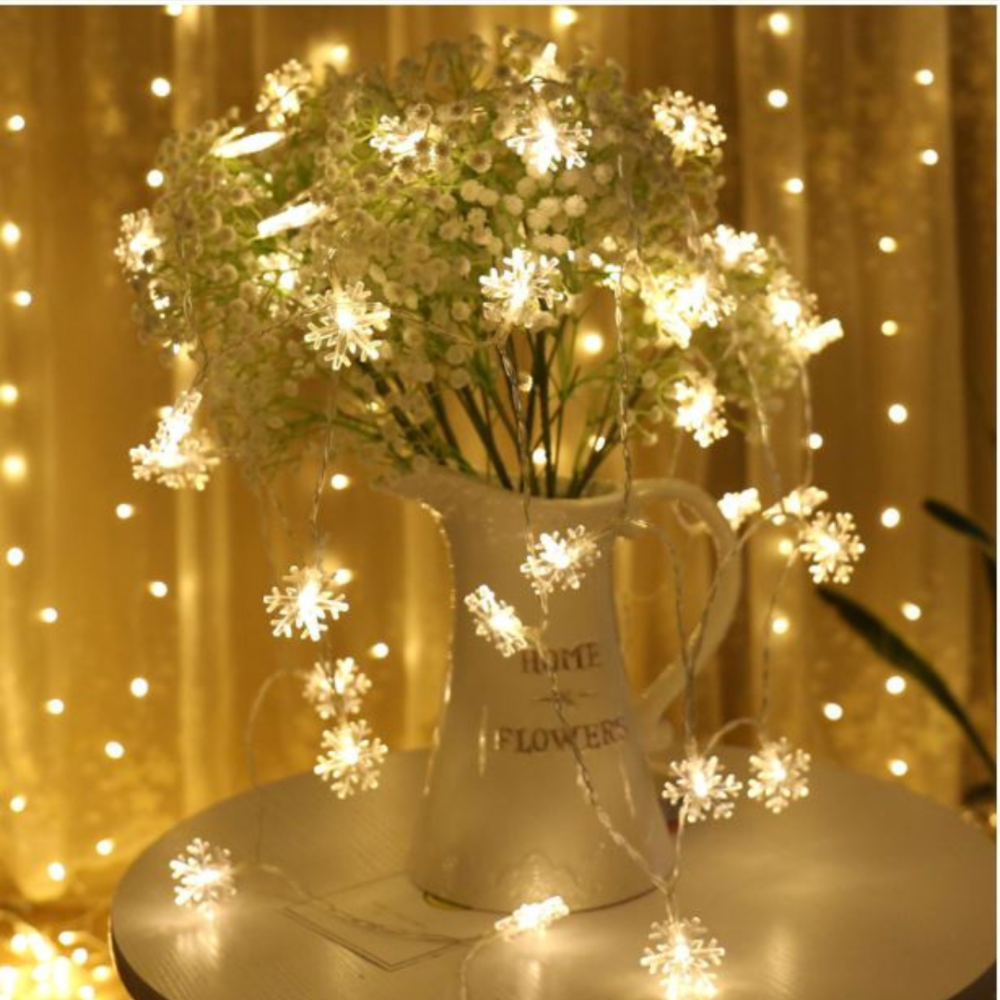 Светодиодная Гирлянда Снежинки 1.5 м 10 лампочек для декора, оформления подарков и рождественских инсталляций Одесса - изображение 6