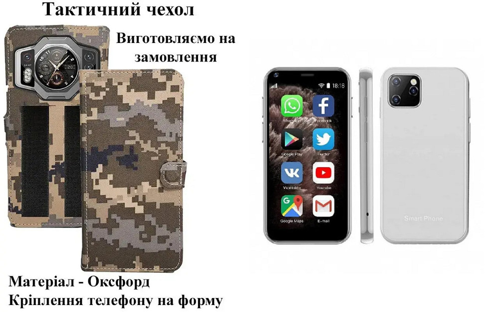 Тактический чехол для Oukitel WP20 Pro, OUKITEL WP22, крепится к снаряжению на липучке Киев - изображение 1