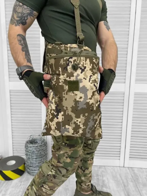 Підсумка для скидання магазинів тактична щільна горловина з утяжкою колір піксель з кріпленням molle Одеса - фото 18