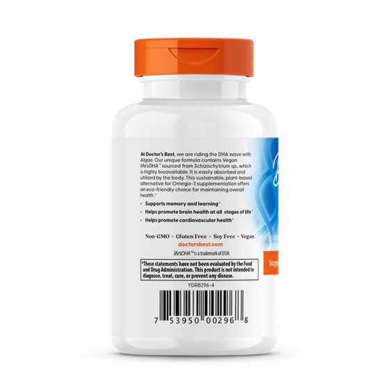 Омега-3 для веганів Doctor's Best Vegan DHA from Algae with Life's DHA 200 мг 60 капс Київ