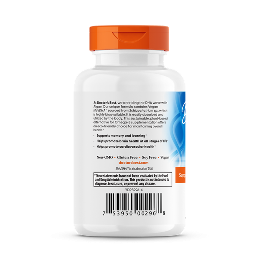 Омега-3 для веганів Doctor's Best Vegan DHA from Algae with Life's DHA 200 мг 60 капс Київ - фото 3