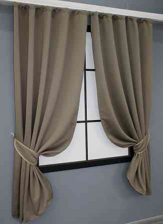 Комплект штор коротких VR-Textil Bagema Rvs № 1239ш 130х170 см 2 шт Молочний шоколад (35-0056) Київ