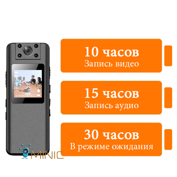 Міні відеокамера Vandlion A22 1080p з диктофоном, поворотним об'єктивом, дисплеєм, кутом огляду 160° Київ - фото 2