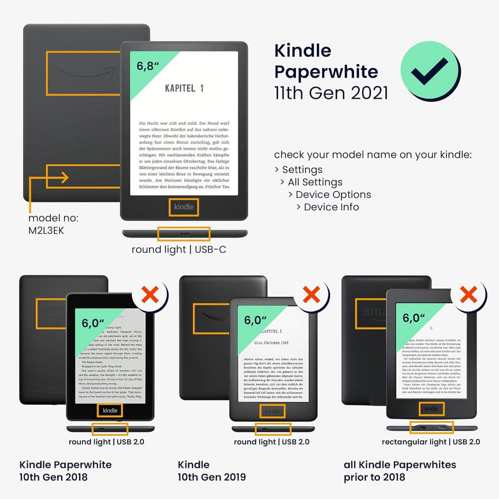 Чехол kwmobile для электронной книги Amazon Kindle Paperwhite 11-го поколения 2021 Днепр - изображение 5