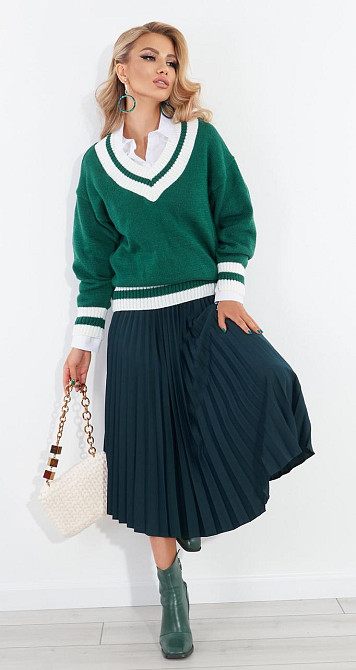 Светр з оздобленням у смужку (42-46) Київ - фото 1