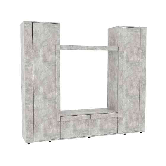 Стенка в гостиную под ТВ Эхо-4, Бетон, 2160х420х1850 Львов