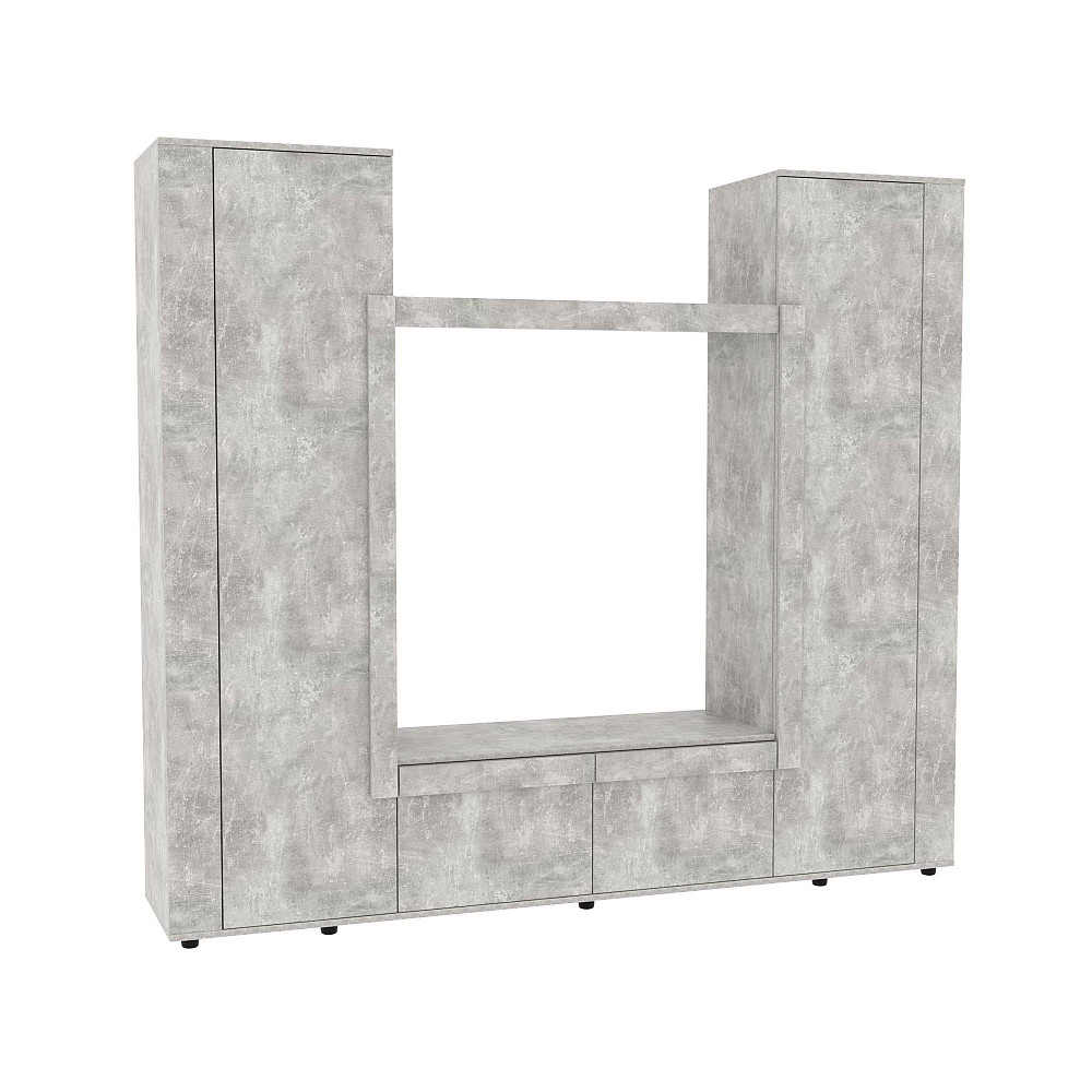 Стенка в гостиную под ТВ Эхо-4, Бетон, 2160х420х1850 Львов - изображение 1