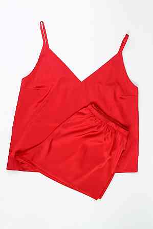 Пижама женская шелковая Красный 3XL-4XL Харьков