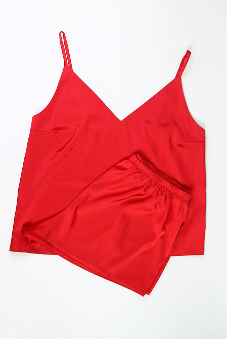 Пижама женская шелковая Красный 3XL-4XL Харьков - изображение 3