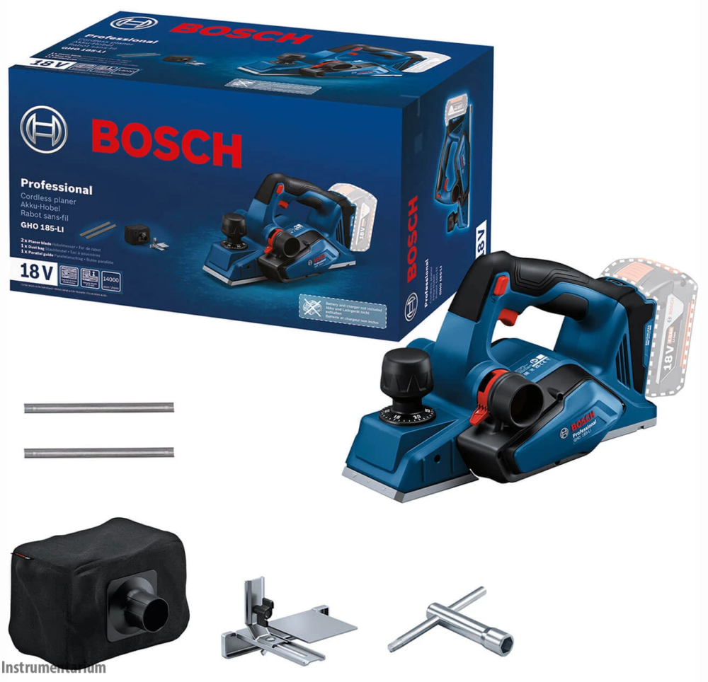 Потужний акумуляторний рубанок Bosch Professional GHO 185-LI : без АКБ, 14000 об/хв (06015B5021) Київ - фото 1