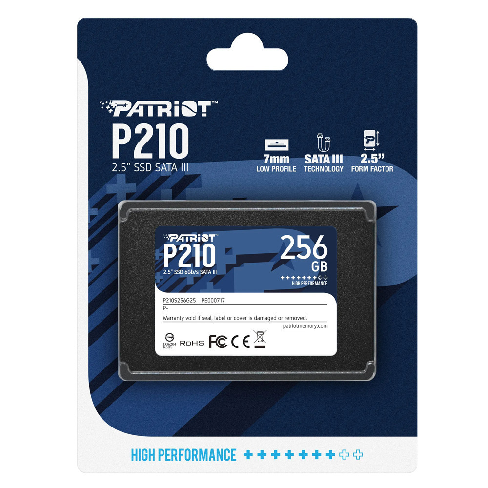 Накопичувач SSD Patriot P210 256GB 2.5" 7mm SATAIII 3D QLC Київ - фото 2