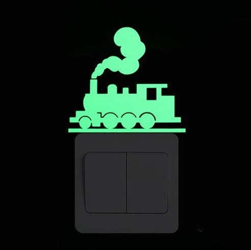 Фосфорная наклейка Паровоз 10 на 10 см салатовый Киев - изображение 1