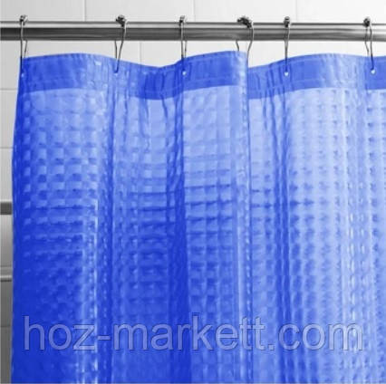 Штора в ванную силиконовая с 3 D эффектом шторка для ванной синяя 180 х 180 см Харьков - изображение 3