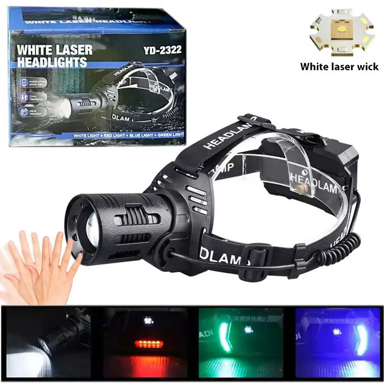 Портативный светодиодный налобный фонарь CARBON, Налобный фонарь для туризма рыбалки и охоты HF-27 Львов - изображение 3