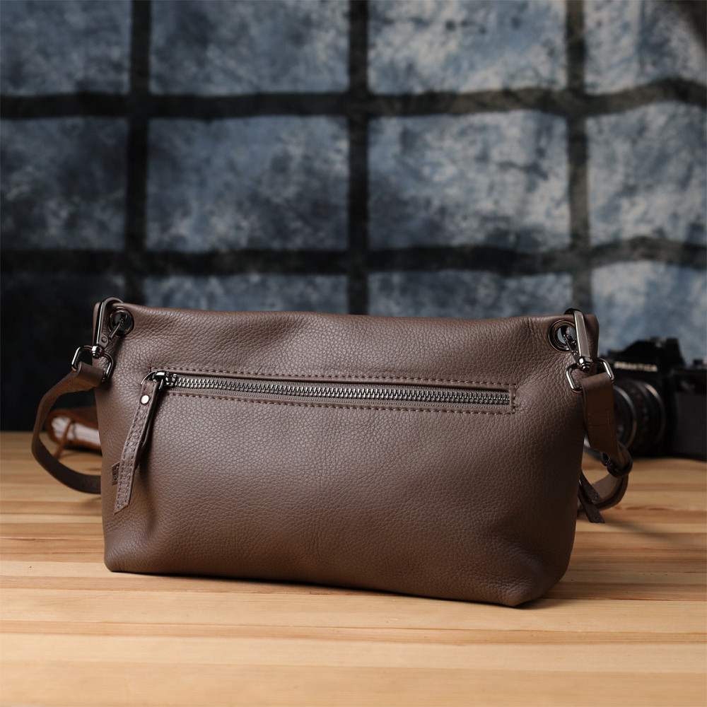 Зручна сумка жіноча на плече з натуральної шкіри Vintage 23006 Коричневий Київ - фото 10