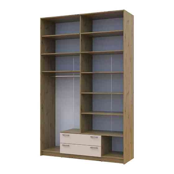 Шкаф для одежды Doros Ронди с высокой антресолью и зеркалом Дуб Артизан/Кашемир 4 ДСП 160х52х260 (DRS-011880) Днепр