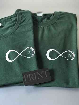 Парные футболки для влюбленных парня и девушки - Со знаком бесконечности и Вашими инициалами Черновцы