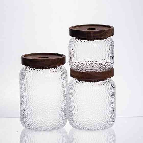 Yiwu Набір банок для сипучих продуктів з бамбуковими кришками 400/600/800 мл 64486-11 Коломия