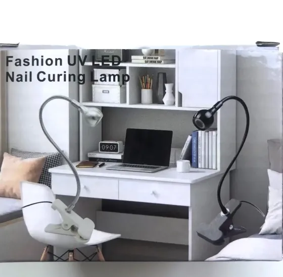 UV/LED – лампа фонарик для сушки ногтей на прищепке, с USB кабелем, Черная Киев