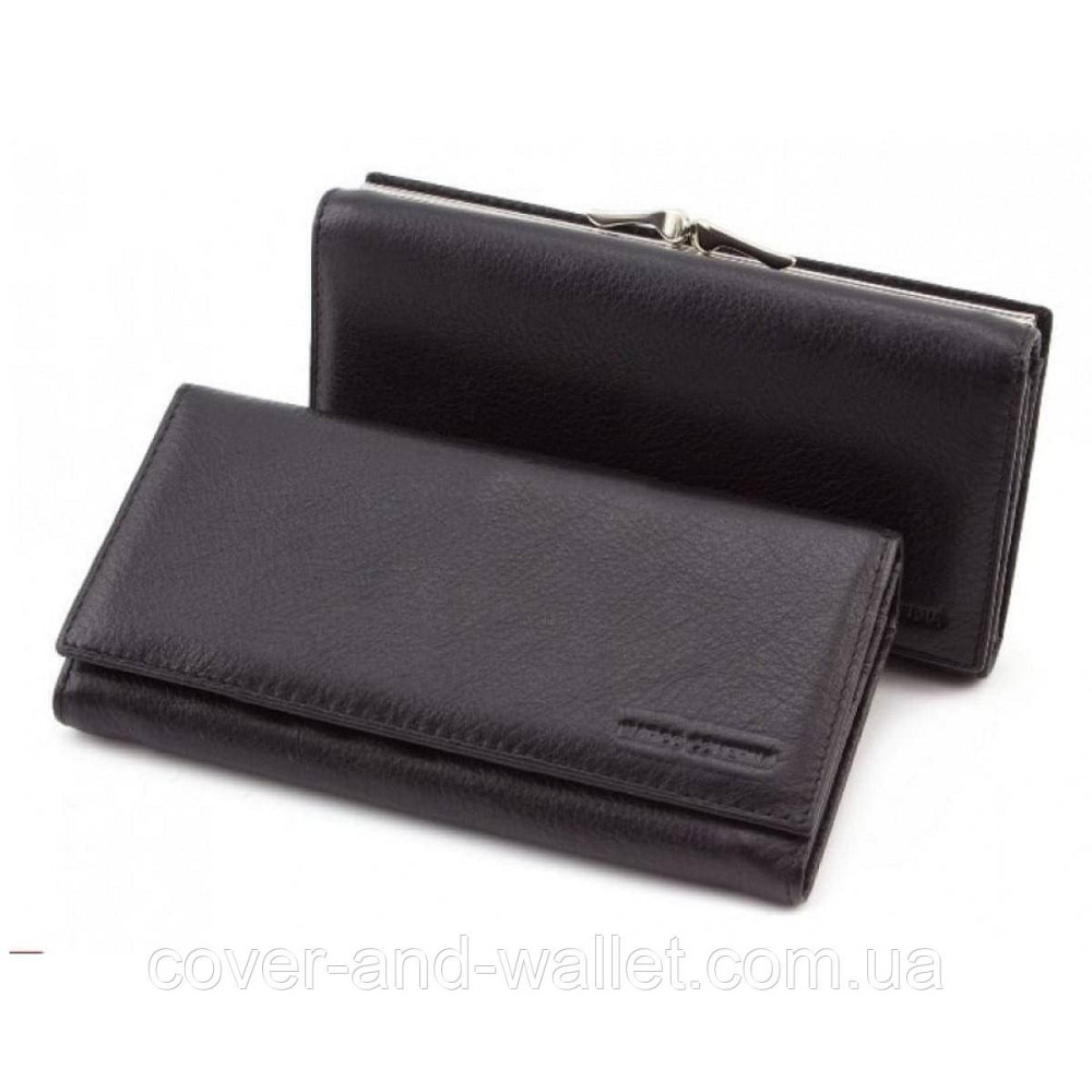 Чорний класичний жіночий гаманець на магнітах Marco Coverna 1412 Київ - фото 7