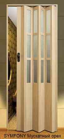 Двері гармошка напівскляна Vinci Decor Symfonia 860х2030х10 мм Мускатний горіх Дніпро