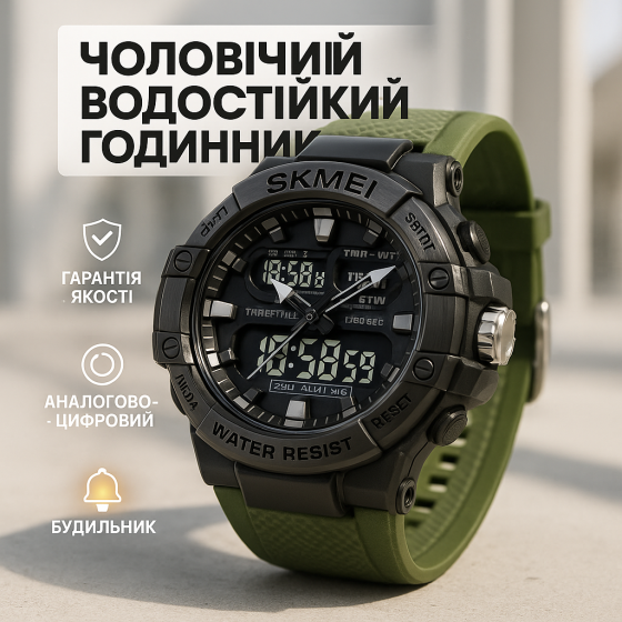 Годинник туристичний для виживання SKMEI, Водонепроникний годинник 50 м Наручний для армії NZ-11 Львів