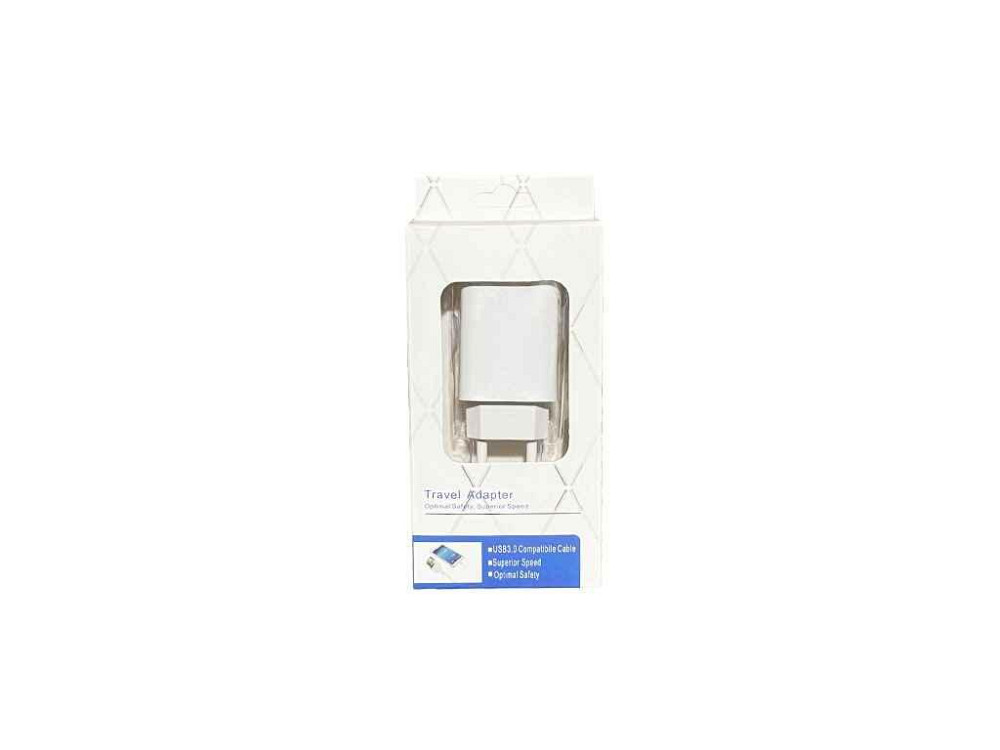Сетевое зарядное устройство USB 5V/2.0А белый Travel Adapter ТМ KMT Киев - изображение 1