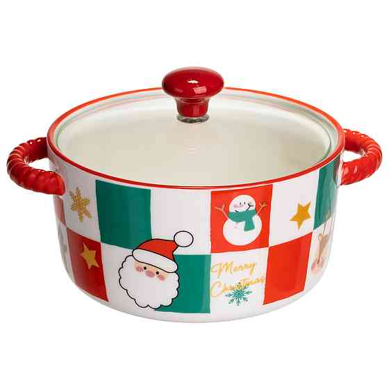 Yiwu Супниця порцелянова Christmas новорічна 800 (мл) з кришкою Yiwu FM-CS-9C Коломия