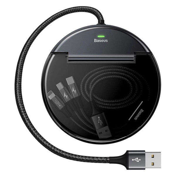 Зарядний кабель-хаб Baseus Car Sharing CAHUB-FX01 (Чорний, Type-C + 2 USB з кабелем Lightning/MicroUSB/Type-C) Миколаїв - фото 2