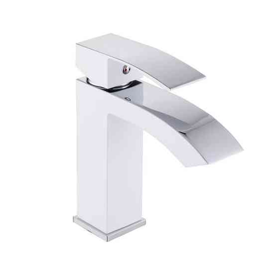 Змішувач для раковини Qtap Swan Cascada QTSWA270CRW45568 (k35), одноважільний, низький, Chrome/White Харків