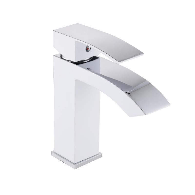 Смеситель для раковины Qtap Swan Cascada QTSWA270CRW45568 (k35), однорычажный, низкий, Chrome/White Харьков - изображение 1