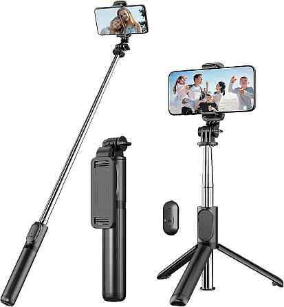 Висувний штатив для селфі-палиці kzomKzoo Штатив kzomKzoo Selfie Stick зі знімним бездротовим пультом дистанційного керування 4 в1 Київ