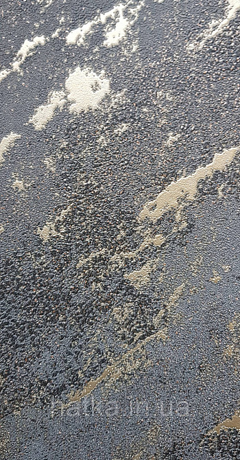 Обои виниловые на флизелине Marburg Lava метровые под штукатурку черные с золотом Киев - изображение 2