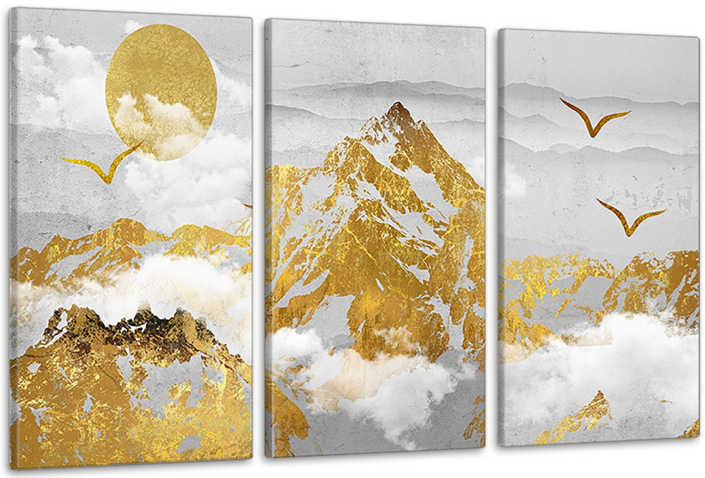 Модульна картина у вітальню/ спальню  Золоті гори   ART-124_3A 70х130 см Київ - фото 1