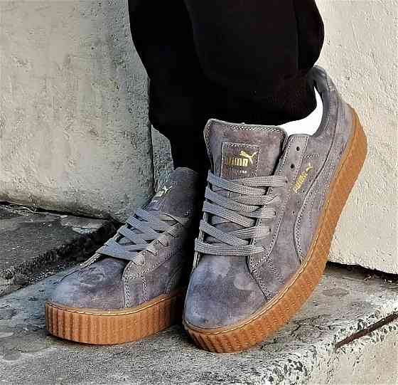 Чоловічі Кросівки Puma Сліпони Сірі Мокасини Пума Замшеві (розміри: 41,42,43,44) Дніпро