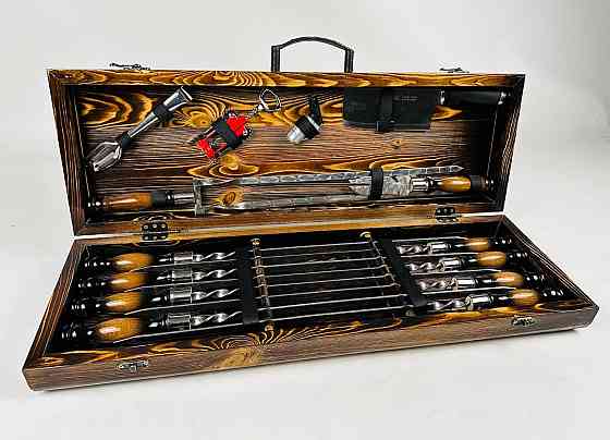 Подарунковий набір шампурів у дерев'яному кейсі ТРОФЕЙ LUX HAPPY DAYS Тернопіль