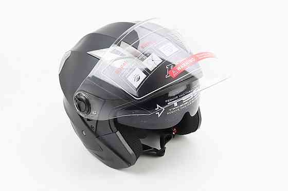 Шолом відкритий+відкидні окуляри BLD-708 М (57-58см), ЧОРНИЙ матовий Киев